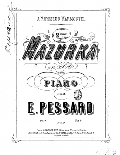Pessard - Deuxième mazurka - Score