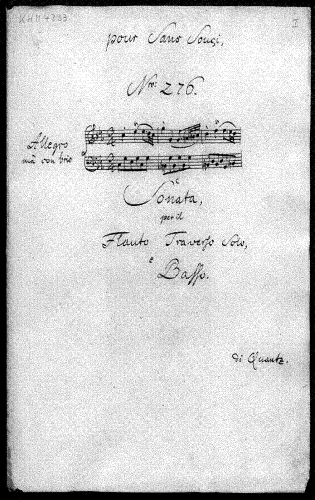 Quantz - Flute Sonata in C minor, QV 2:18 - Score