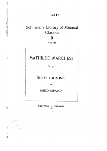 Marchesi - 30 Vocalises, Op. 32 - Score