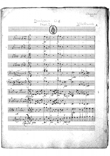 Vitzthumb - Symphony in D major - Score