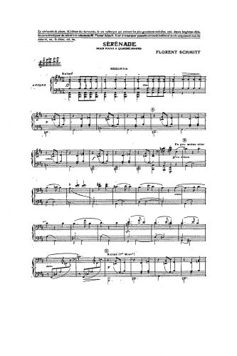 Schmitt - Sérénade - Piano Duet Scores - Score