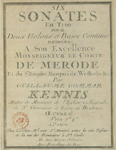 Kennis - Six Sonates en trio, Oeuvre IIe - Complete  score