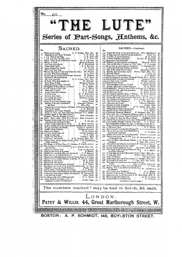 Watson - O Give Thanks Unto the Lord. - Vocal Score - Score