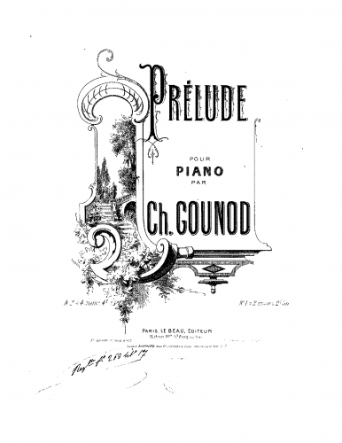 Gounod - Prélude pour piano - Score