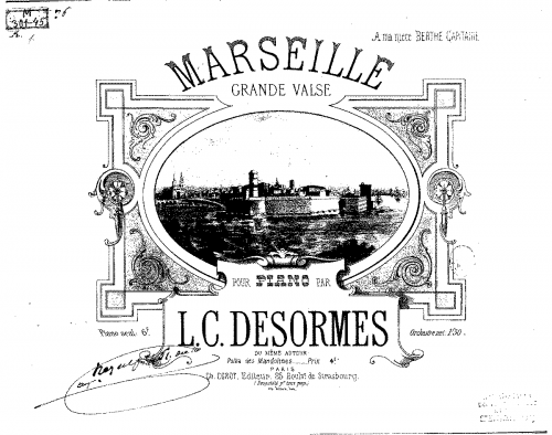 Desormes - Marseille - Piano Score - Score