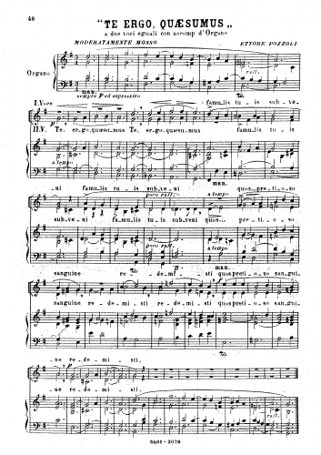 Pozzoli - Te ergo quaesumus - Score