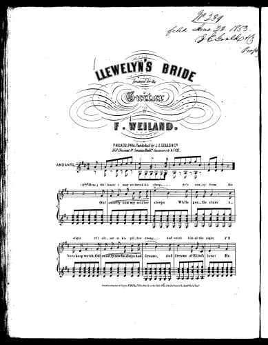 Barker - Llewelyn's Bride - For Voice and Guitar (Weiland) - Score