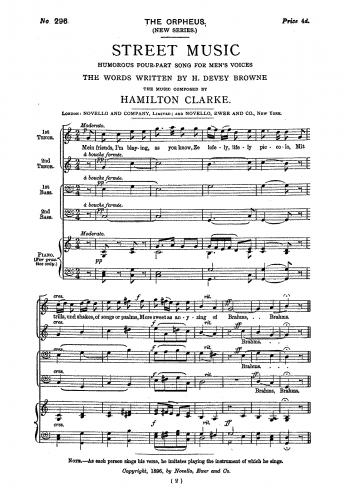 Clarke - Street Music - Score