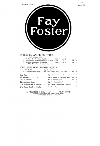 Foster - My Menagerie - Score