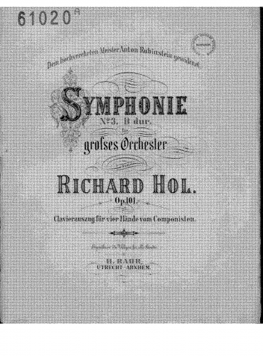 Hol - Symphony No. 3 - For Piano 4 hands (Composer) - Score
