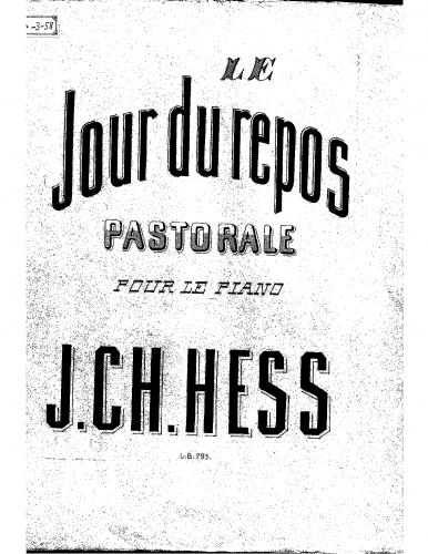 Hess - Le jour du repos - Piano Score - Score