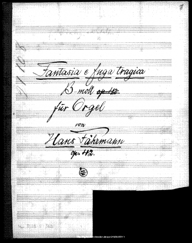 Fährmann - Fantasia e Fuga Tragica - Score