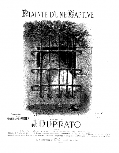 Duprato - Plainte d'une captive - Score