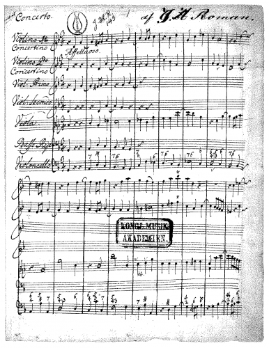Roman - Concerto Grosso in G minor - Score