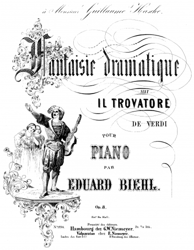 Biehl - Fantaisie dramatique sur 'Il Trovatore', Op. 8 - Score