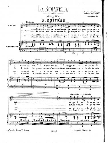 Cottrau - La Romanella - complete score