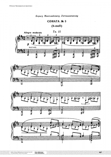 Kosenko - Piano Sonata No. 3 - Score