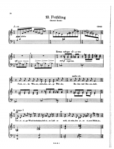 Eisler - Frühling - Score