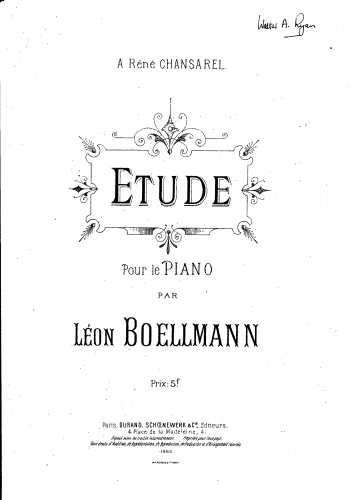 Boëllmann - Étude - Score