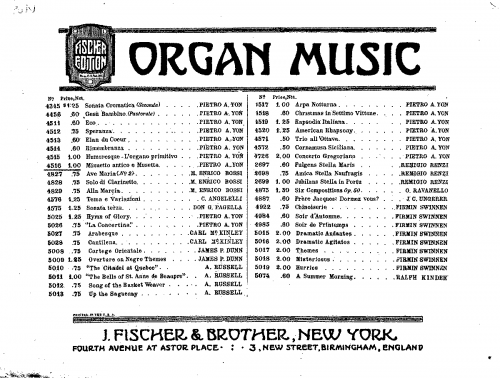 Yon - 12 Divertimenti for organ - 5. Minuetto antico e musetta