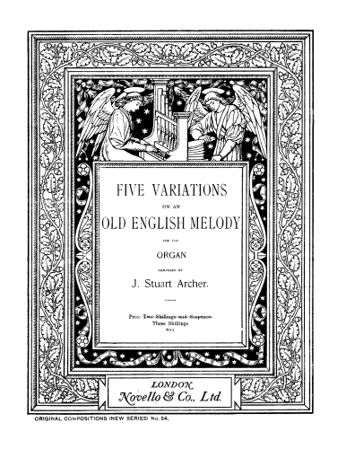 Archer - 5 Variations on an Old English Melody - Score