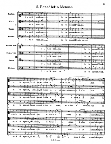 Praetorius - Benedictio Mensae - Score