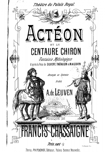 Chassaigne - Actéon et le centaure Chiron - Vocal Score - Score