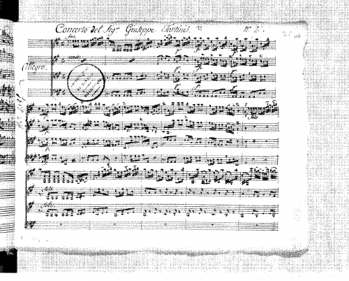 Tartini - Violin Concerto in A major, D.100 - Score