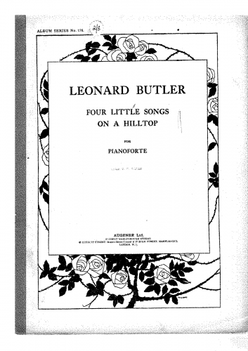 Butler - Four Little Songs on a Hilltop - Score