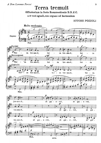 Pozzoli - Terra tremuit - Score