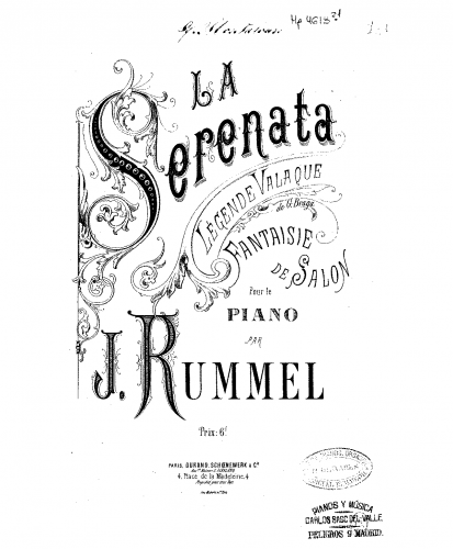 Rummel - Fantaisie de salon sur 'La serenata' - Score
