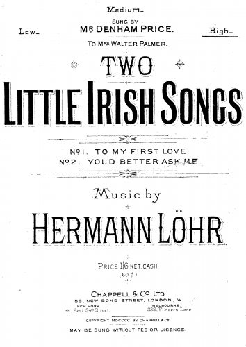 Lohr - 2 Little Irish Songs - Score