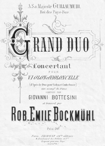 Bottesini - Duo Concertante for Violin and Bass - Cello solo (alternate for Bass)