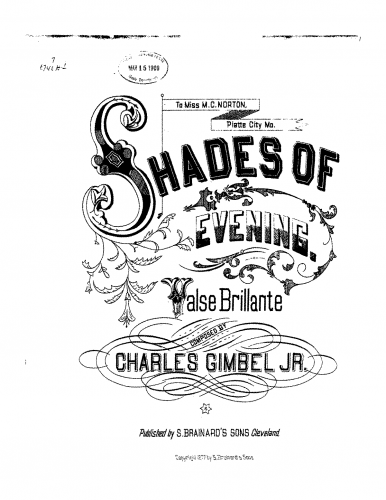 Gimbel Junior - Shades of Evening - Piano Score - Score