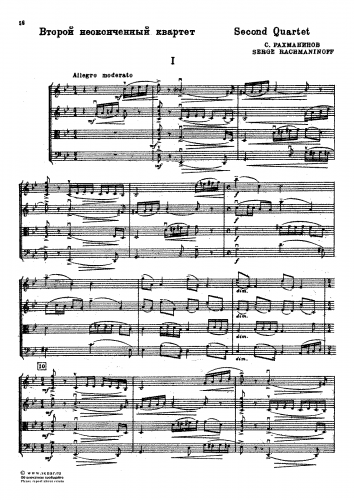 Rachmaninoff - String Quartet No. 2 - Score