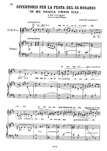 Pozzoli - In me gratia omnis viae - Score