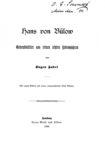 Zabel - Hans von Bülow - Complete Book