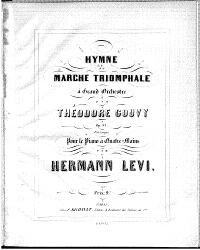Gouvy - Hymne et marche - For Piano 4 Hands (Levi) - Score