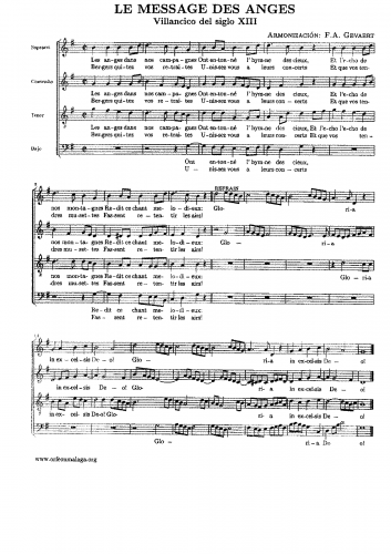 Anonymous - Le message des anges - For Mixed chorus (Gevaert) - Score