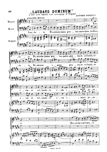 Pozzoli - Laudate Dominum - Score