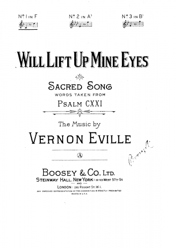 Eville - I Will Lift up Mine Eyes - Score
