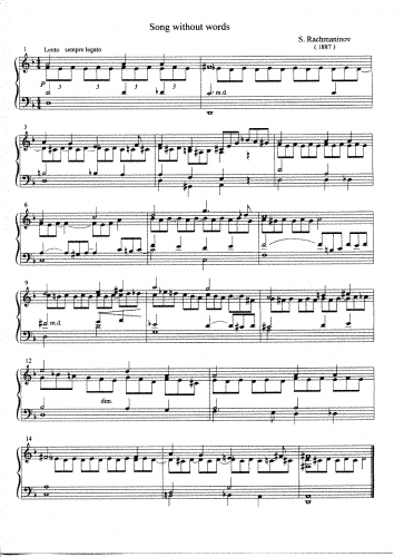 Rachmaninoff - Song without Words - Score