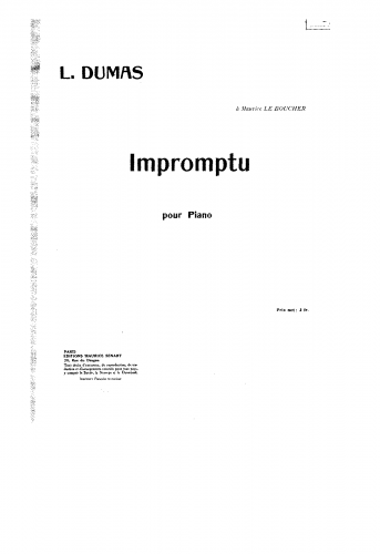 Dumas - Impromptu - Score
