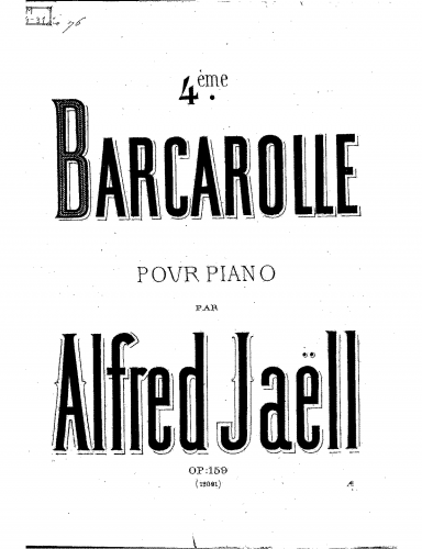 Jaëll - Barcarolle No. 4 - Piano Score - Score