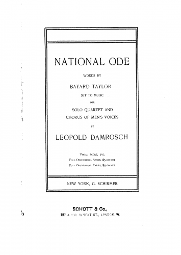 Damrosch - National Ode - Score