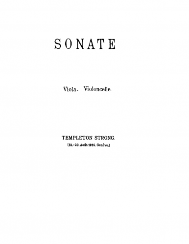 Strong - Sonate pour viole et violoncelle - I. Allegro ma non troppo