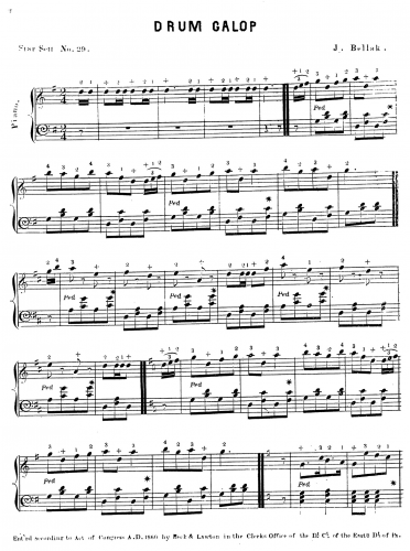 Bellak - Drum Galop, Op. 1501 No. 29 - Score