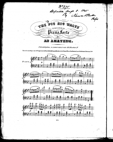 Anonymous - The Pic Nic Waltz - Score