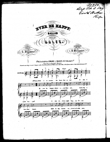 Balfe - The Enchantress - Pirates' Chorus: Ever Be Happy For Voice and Guitar (Blessner) - Score