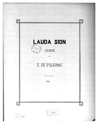 Polignac - Lauda Sion - Score